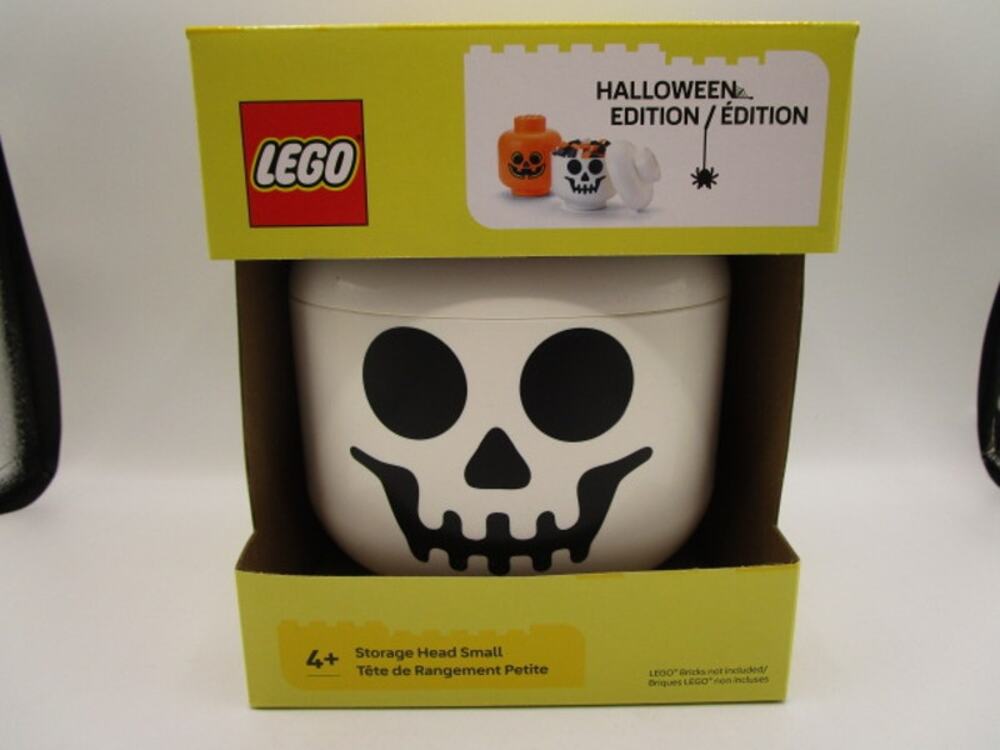 LEGO Small Storage Head White Skull Halloween Edition Container Candy Bowl